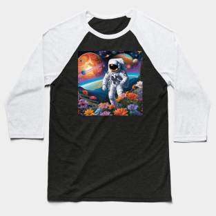 Trippy Astronaut Dreamscape – Cosmic Odyssey 7 Baseball T-Shirt